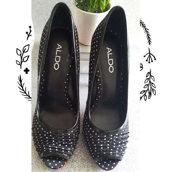 Vintage 90's Polka-dot Sandal👡ALDO Heels| Peep Toe - Picture 3 of 5
